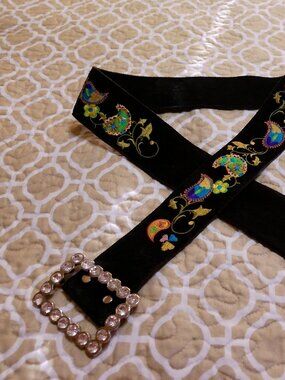 BOHEMIAN BLACK SUEDE BELT (HIP TIE) GOOD CONDITION
